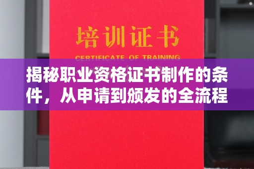 西咸揭秘职业资格证书制作的条件，从申请到颁发的全流程解析